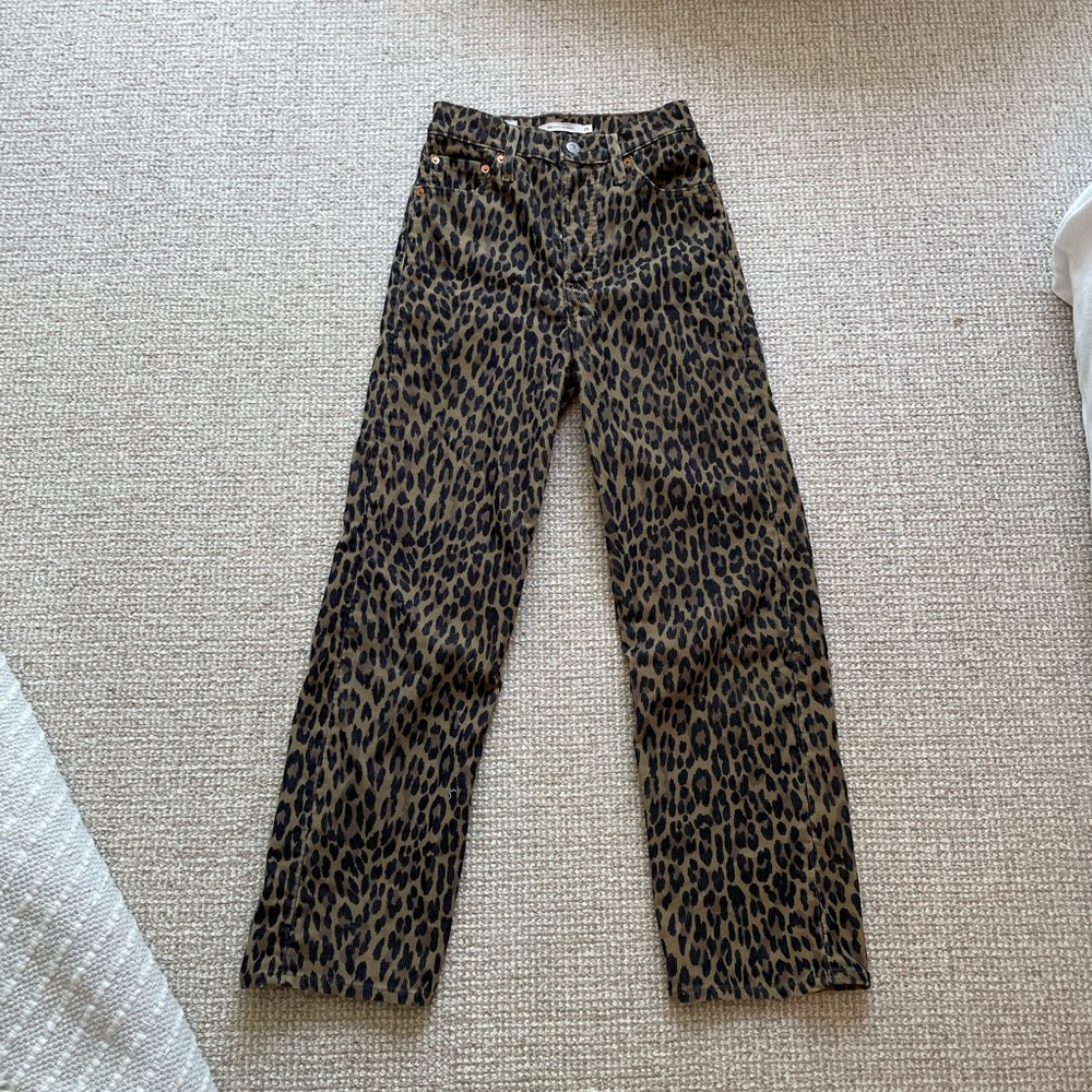 Levi Ribcage Cheetah Print Jean